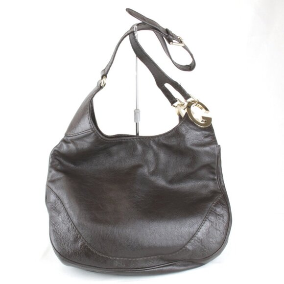 GUCCI Brown Leather Shoulder Bag - Picture 1 of 12